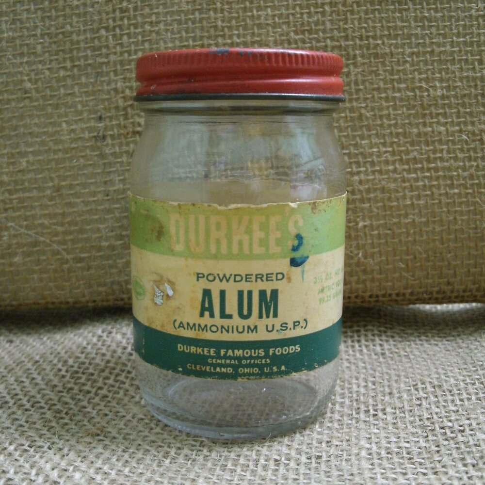 Vintage Durkee's Alum Glass Jar Metal Lid